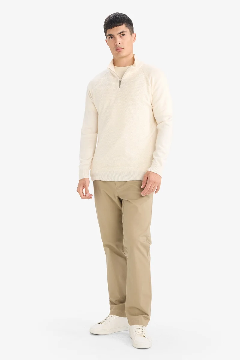Defacto  Standard Fit Zipper Knitwear Pullover for Men | Best Price UAE