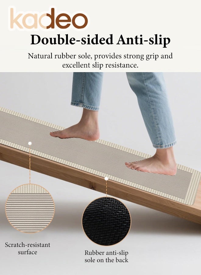 kadeo 2PCS Kitchen Mat Set, Cushioned Non Slip Rugs for Kitchen Floor, Absorbent Runner Comfort Standing Mats Washable for Kitchen, Office, Home - Image 2