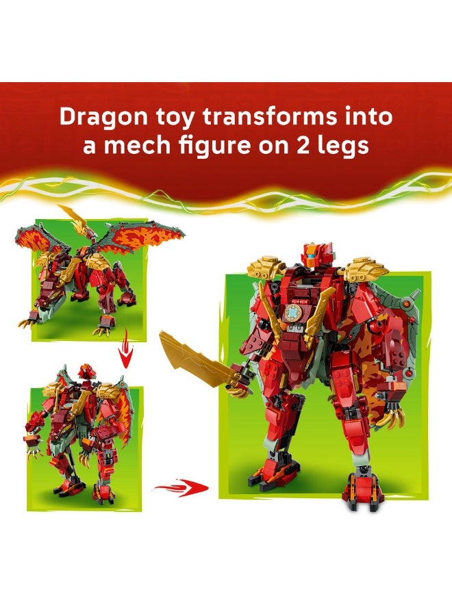 LEGO NINJAGO Wyldfyre's Transforming Dragon Mech Toy 71868 (Age 9+, 821 Pieces) - Image 3