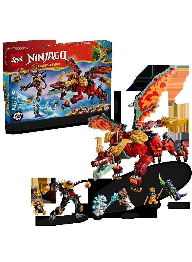 LEGO NINJAGO Wyldfyre's Transforming Dragon Mech Toy 71868 (Age 9+, 821 Pieces) - Image 1