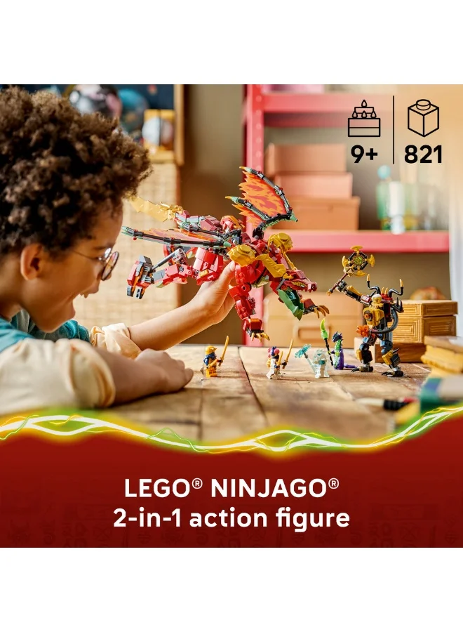 Lego NINJAGO Wyldfyre's Transforming Dragon Mech Toy 71868 (Age 9+, 821 Pieces)