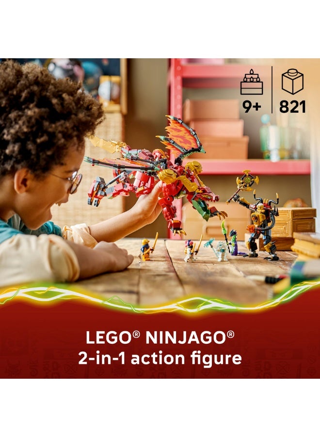 LEGO NINJAGO Wyldfyre's Transforming Dragon Mech Toy 71868 (Age 9+, 821 Pieces) - Image 2