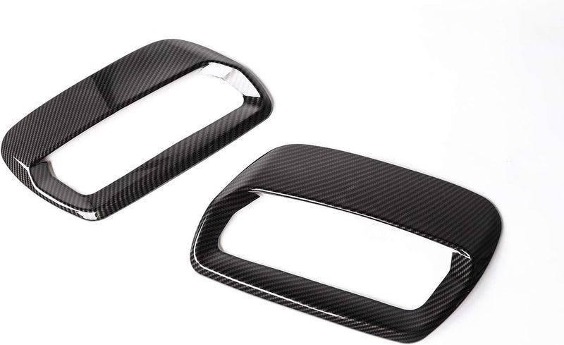 RT-TCZ ABS Hood Engine Air Vent Outlet Trim Cover Interior Accessories for Ford Mustang 2018 2019 2020 2021 2022, 2 PCS (Carbon Fiber Grain) - Image 2