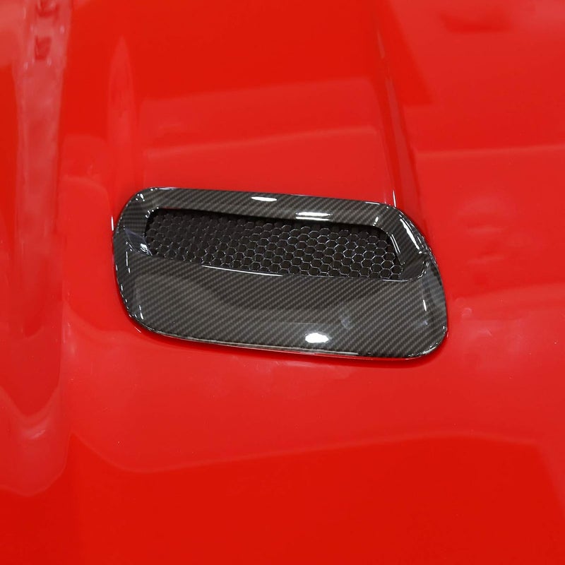 RT-TCZ ABS Hood Engine Air Vent Outlet Trim Cover Interior Accessories for Ford Mustang 2018 2019 2020 2021 2022, 2 PCS (Carbon Fiber Grain) - Image 5