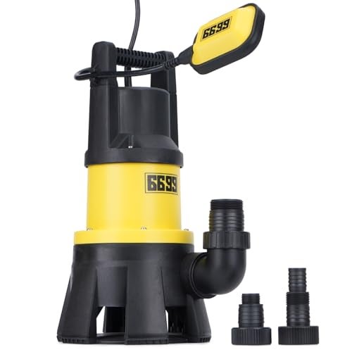 6699 6000GPH Submersible Sump Pump with Float Switch1.5HP Sewage Effluent Pump with 16FT Power Cord for Pool Draining, Flooded House, Sump Pit, Pond Water Removal - Image 1