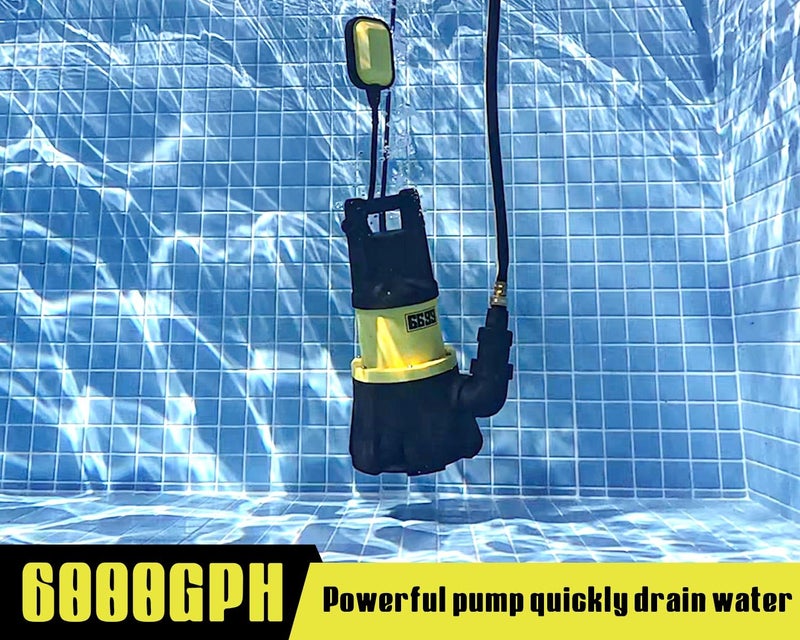6699 6000GPH Submersible Sump Pump with Float Switch1.5HP Sewage Effluent Pump with 16FT Power Cord for Pool Draining, Flooded House, Sump Pit, Pond Water Removal - Image 2