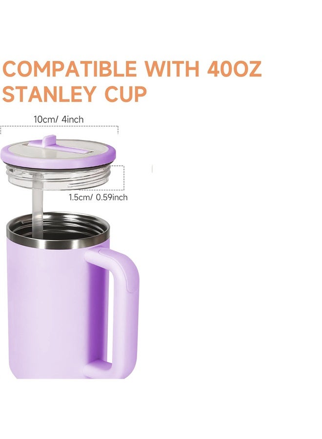 هومستر 2 حزمة 40 أوقية بلبر فليب استبدال غطاء القش لكأس ستانلي ، غطاء كأس قابل لإعادة الاستخدام ، مقاوم للرش ، غطاء دليل ، أرجواني - Image 5