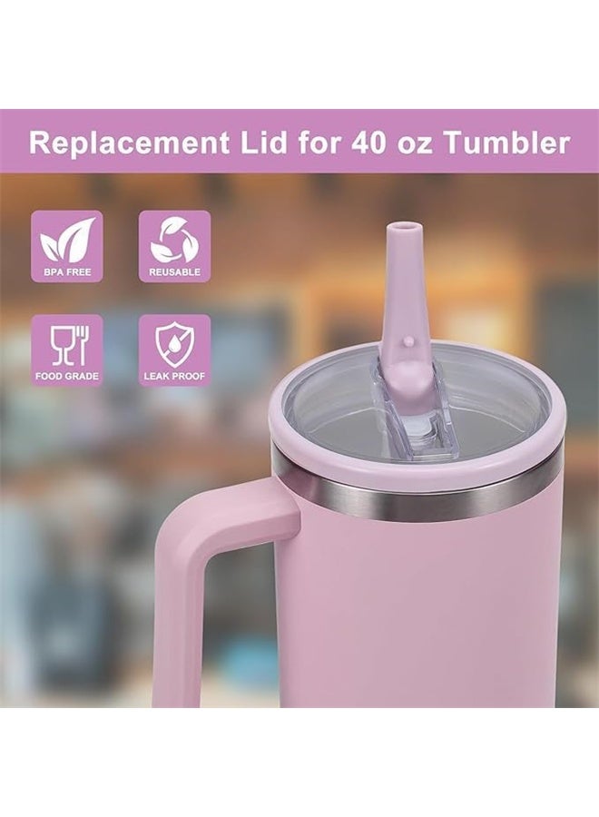 هومستر 2 حزمة 40 أوقية بلبر فليب استبدال غطاء القش لكأس ستانلي ، غطاء كأس قابل لإعادة الاستخدام ، مقاوم للرش ، غطاء دليل ، أرجواني - Image 2