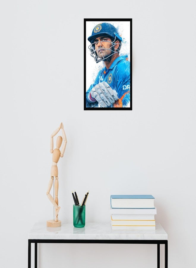 THE URBAN BRAND MS Dhoni Intense Portrait Wall Black Framed Poster | 8x12 inch (A4 Size) | Hanging Wall Artwork Frames For Home Bedroom, Living Room and Walls Aesthetic-Paper - Image 3