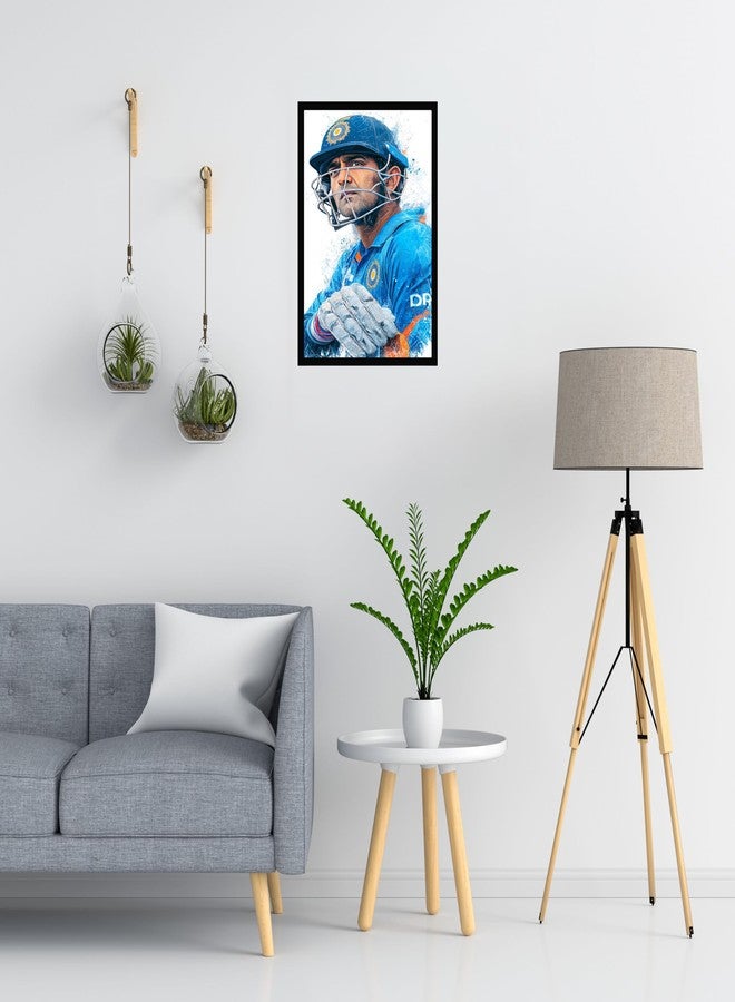 THE URBAN BRAND MS Dhoni Intense Portrait Wall Black Framed Poster | 8x12 inch (A4 Size) | Hanging Wall Artwork Frames For Home Bedroom, Living Room and Walls Aesthetic-Paper - Image 4