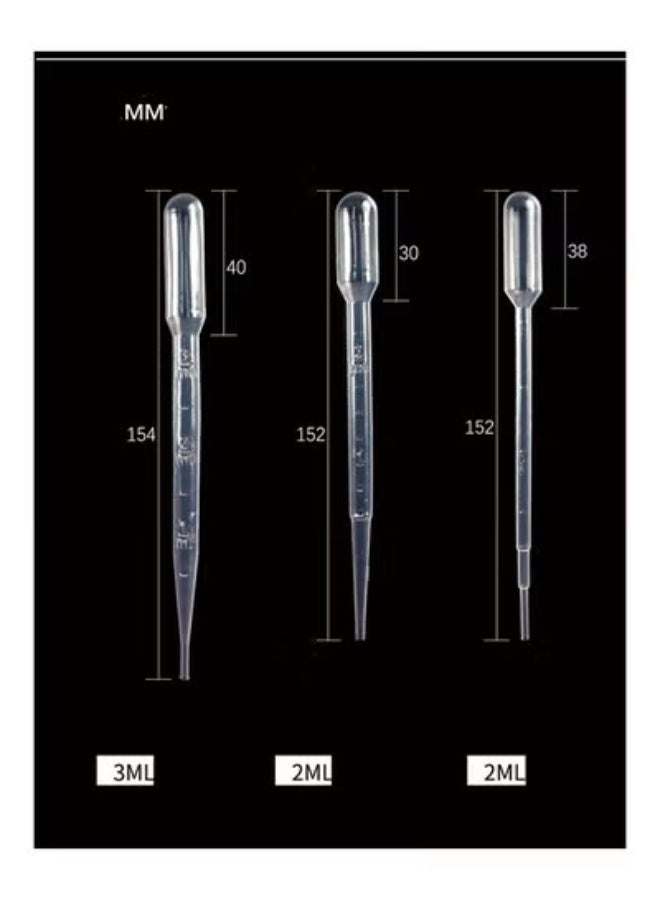 ماصة باستور متدرجة 2 مل قطارة بلاستيكية للاستعمال مرة واحدة - عبوة من 100 قطعة - Image 2