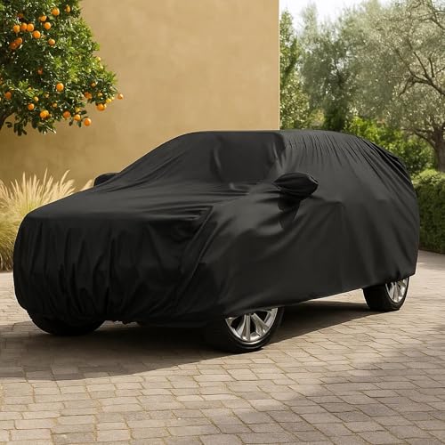Sulfar 100% Water Resistant Car Body Cover Compatible with Mirror for Hyundai Venue (Triple Stitched, Full Bottom Elastic, Black) - Image 3