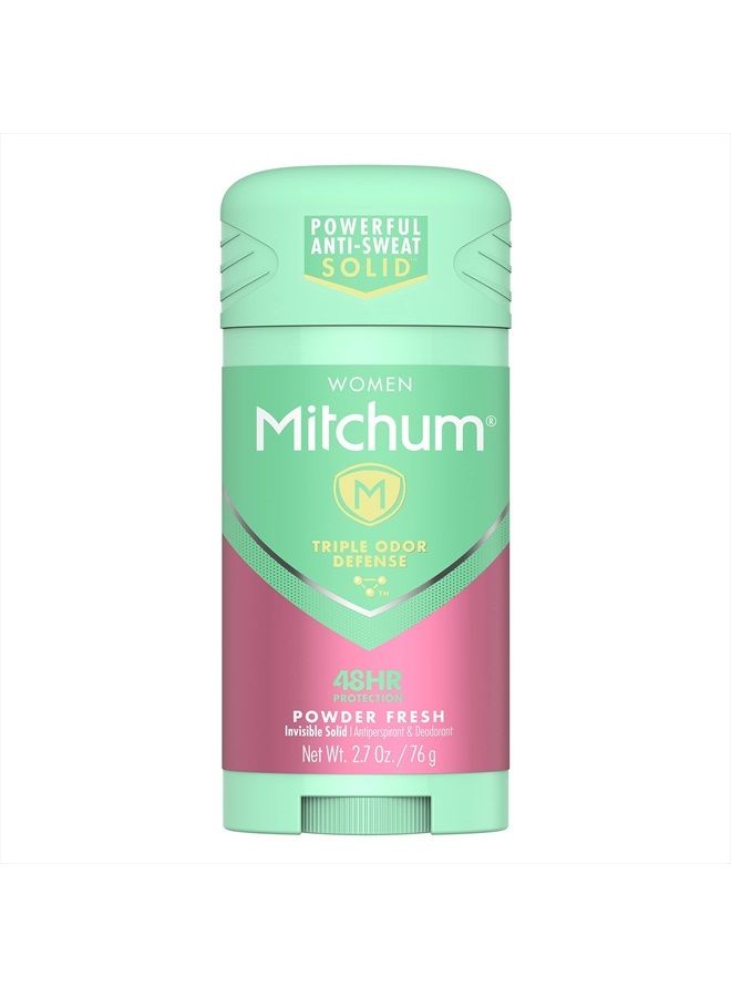 Mitchum For Women Triple Odor Defense Invisible Solid Antiperspirant & Deodorant, 2.70 oz (Pack of 3) - Image 1