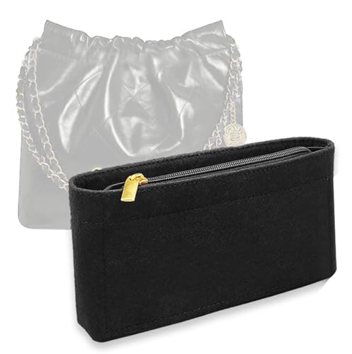 Lckaey Purse Organizer for Chanel 22 Handbag Single Shoulder Felt Organizer Insert Y081BlackM - Image 1