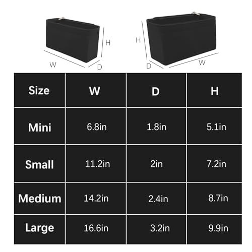 Lckaey Purse Organizer for Chanel 22 Handbag Single Shoulder Felt Organizer Insert Y081BlackM - Image 3