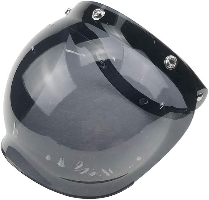 Wancar Retro Motorcycle Bubble Visor - Smoke - Image 1