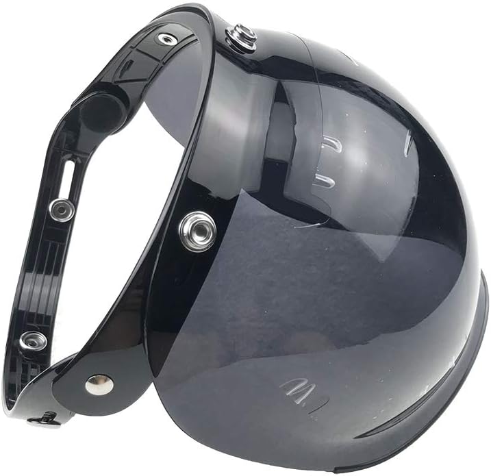 Wancar Retro Motorcycle Bubble Visor - Smoke - Image 3