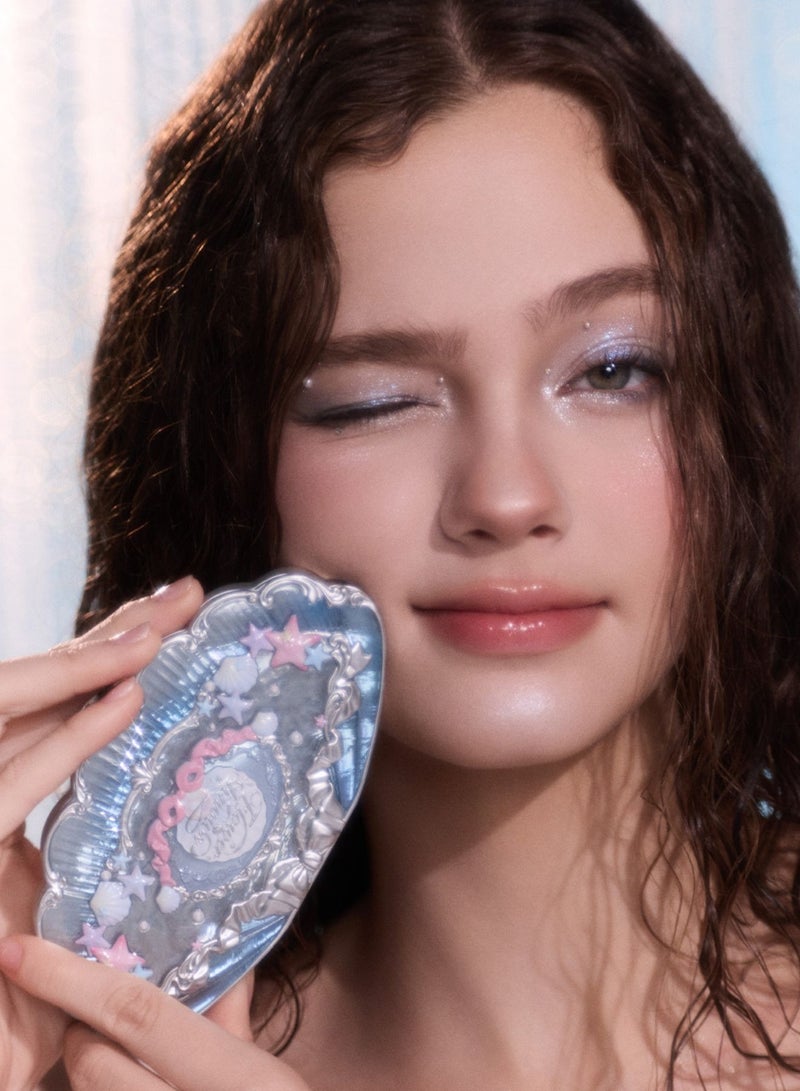 Flower Knows Shell's Jewel Eyeshadow Palette – 6 Smoky Grey u0026 Silver Tones with Matte and Shimmer – 03 Deep Sea - Image 5