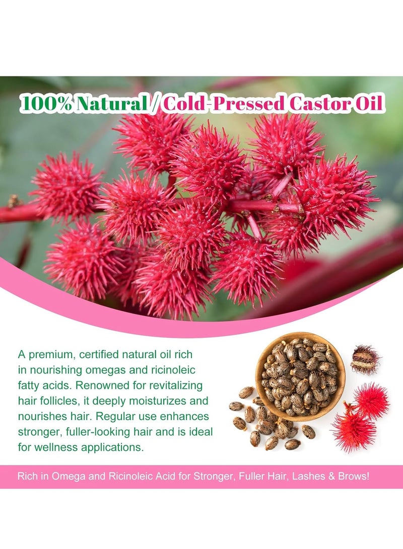 Elaimei Organic Castor Oil Hair Growth 60ml 100% Pure Natural & Organic Castor Oil Rich in Omega & Ricinoleic Acid for Stronger Hair Lash & Brow Castor Serum for Hair Beard Eyelash Eyebrow Growth - Image 5