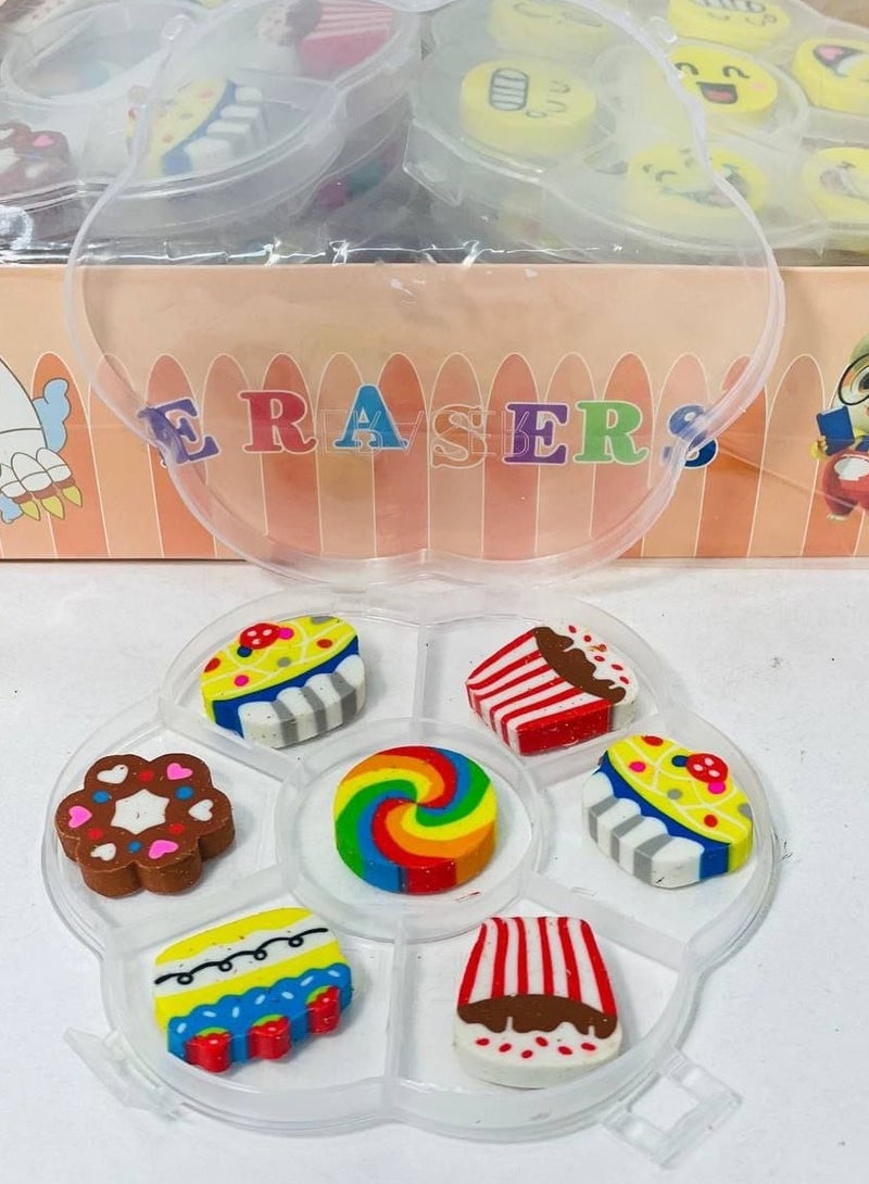 Assorted shapes eraser. Three-dimensional eraser. Box: 7 pieces. - Image 2