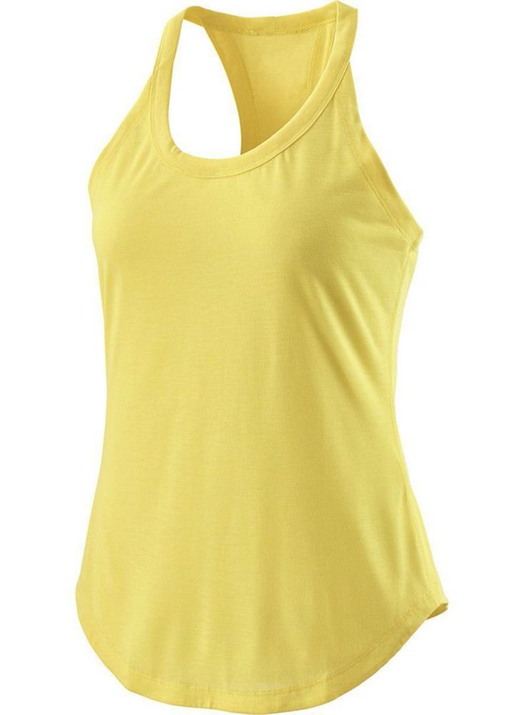 Loquat Women's Fitness Loose Sleeveless Sports Vest Yellow