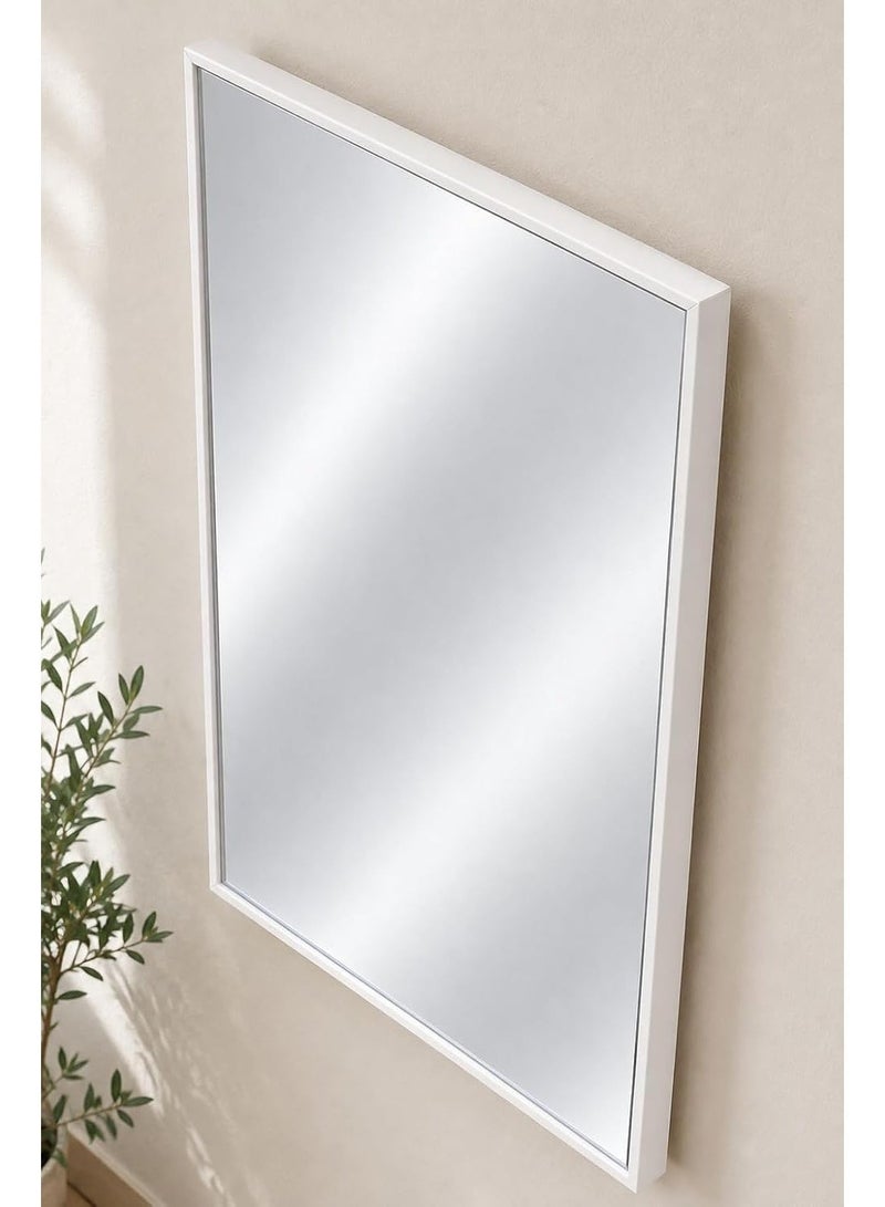 Dk Rectangular Wall Mirror 41 x 71 cm, White PVC Frame, Modern Wall Mounted Decorative Mirror 40 x 70 cm for Bedroom, Bathroom, Living Room, Hallway, Dressing Room & Vanity - Image 3