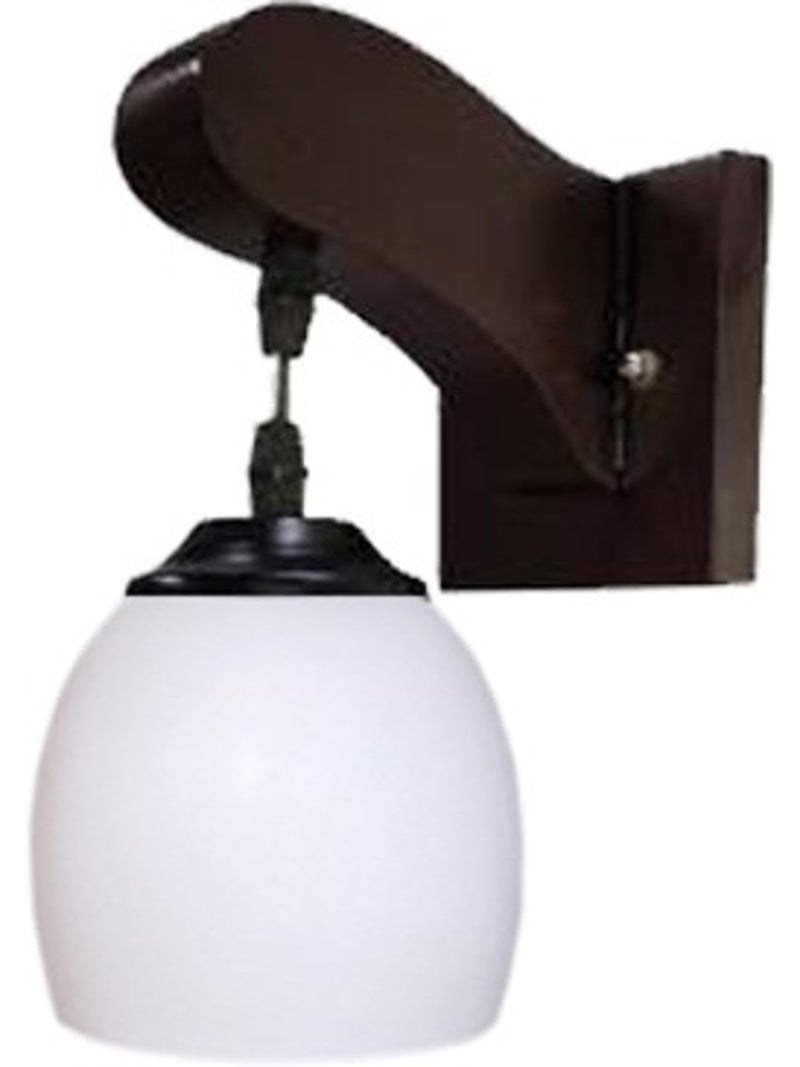 Somil Attractive Wooden Pendant Wall Lamp with Hand- Decorated Light Glass Shade, Size- 22.5 X 27.5 X 23 CM - Image 5