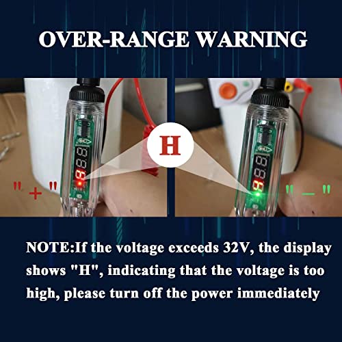 AWBLIN Automotive Test Light Digital LED Circuit Tester, DC 2.6V-32V Auto Electric Tester Light Tool with Voltmeter and Probe for Checking Vehicle Car Truck Motorcycle Boat Fuses and Battery Voltage - Image 3