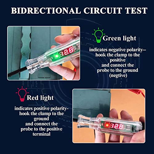AWBLIN Automotive Test Light Digital LED Circuit Tester, DC 2.6V-32V Auto Electric Tester Light Tool with Voltmeter and Probe for Checking Vehicle Car Truck Motorcycle Boat Fuses and Battery Voltage - Image 2