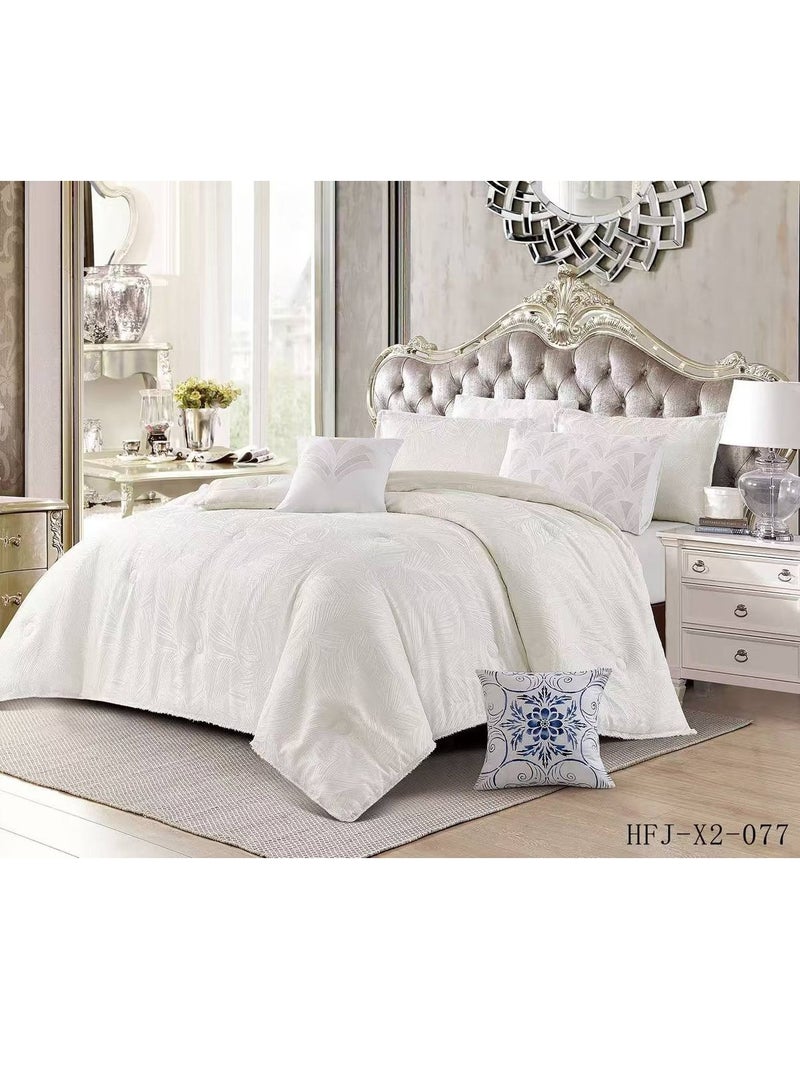 Microfiber Embroidered Soft Quality Comforter Bedding set-King Size 6Pcs 1-PC fitted bedsheet 200 * 200cm,1-PCS Comforter 220 * 240 fixed, 4PCS Super Soft Pillowcases