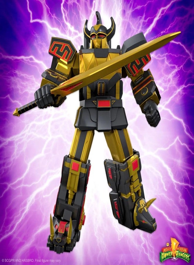 Super7 ULTIMATES! Mighty Morphin Power Rangers Megazord (Black and Gold) - 8" Power Rangers Action Figure with Accessories Classic TV Show Collectibles and Retro Toys - Image 2