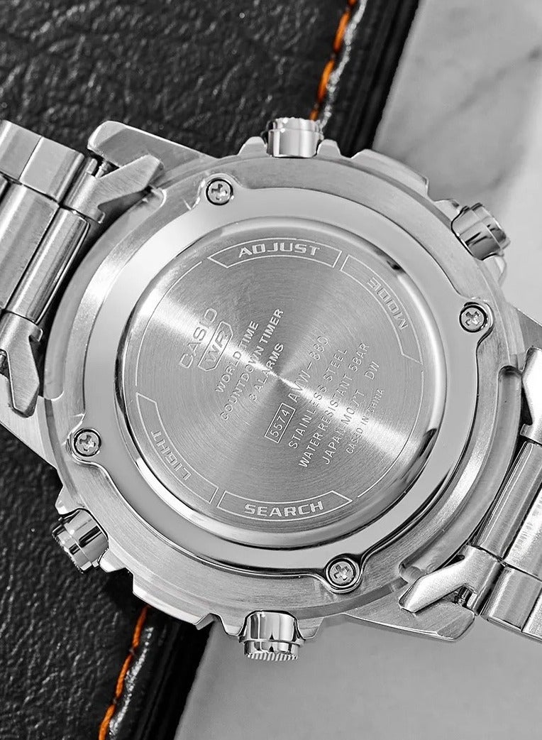 كاسيو ساعة كاسيو للرجال  بسوار ستانلس ستيل موديل AMW-880D-9AV - Image 2