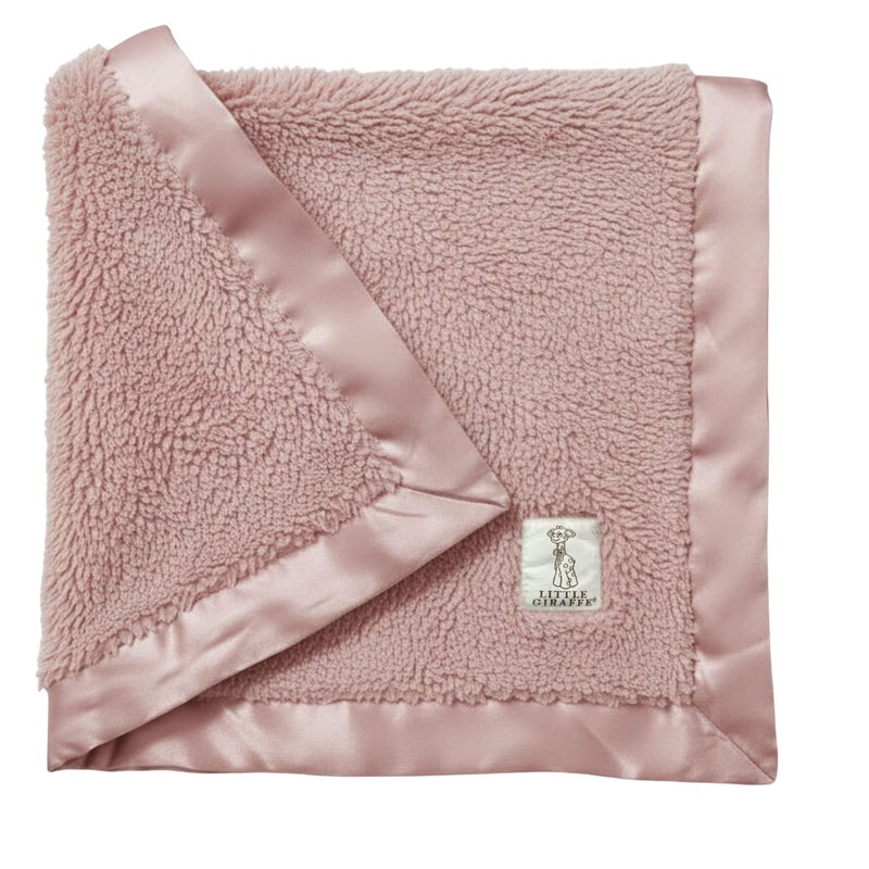Little Giraffe Chenille Baby Blanket â€“ 29x35â€ Soft Chenille with Satin Trim, Dusty Pink | Ultra-Soft, Gentle & Safe, Lightweight & Breathable for Newborns & Toddlers - Image 1