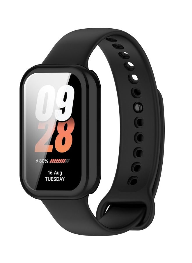 2 Pieces Suitable For Xiaomi Band 8 Active TPU Electroplated Watch Protective Case Black and White - Image 2