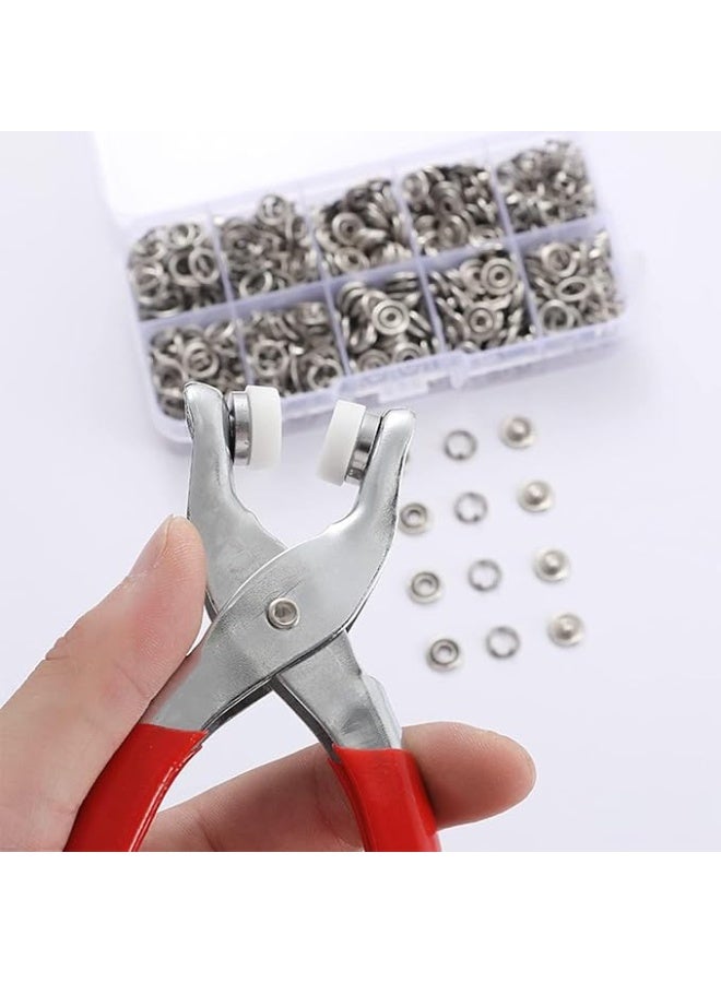 110-Piece Round Metal Ring Button Set With Fastener Installation Tool Multicolour - Image 5