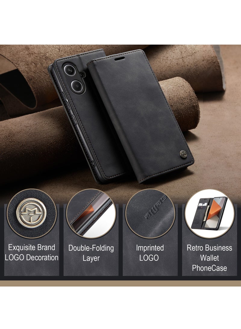 For Xiaomi Redmi Note 13 Pro Plus Cover, Soft PU Leather Shockproof Mobile Phone Wallet Case, Full Body Protective Flip Cover Magnetic Adsorption Back Cover - Image 5