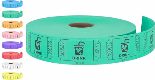 Tacticai 1000 Raffle Tickets, Drink, Green (1 of 8 Colors), Single Roll for Events, Entry, Class Reward, Fundraiser & Prizes - Image 4