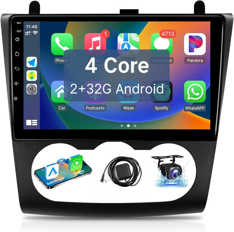 Leadfan Android Car Stereo for Nissan Altima 2008 2009 2010 2011 2012 Radio 9 Touch Screen Compatible with Wireless Apple Carplay Android Auto GPS Navigation Bluetooth WiFi Backup Camera Manual AC
