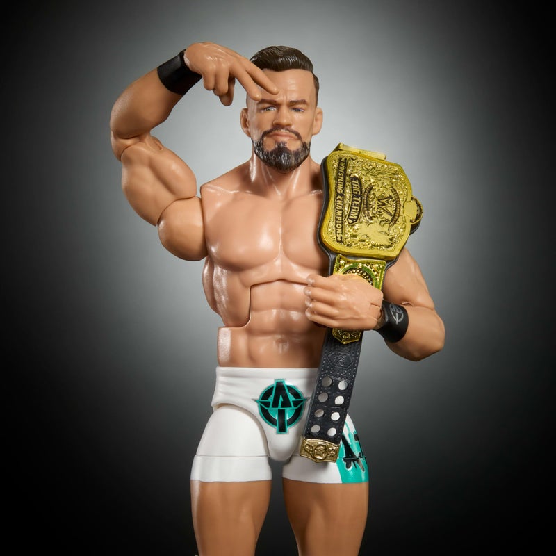 WWE Mattel WWE Elite Action Figure & Accessories, Series #121, 6-inch Collectible Austin Theory with 25 Articulation Points & Swappable Hands - Image 3