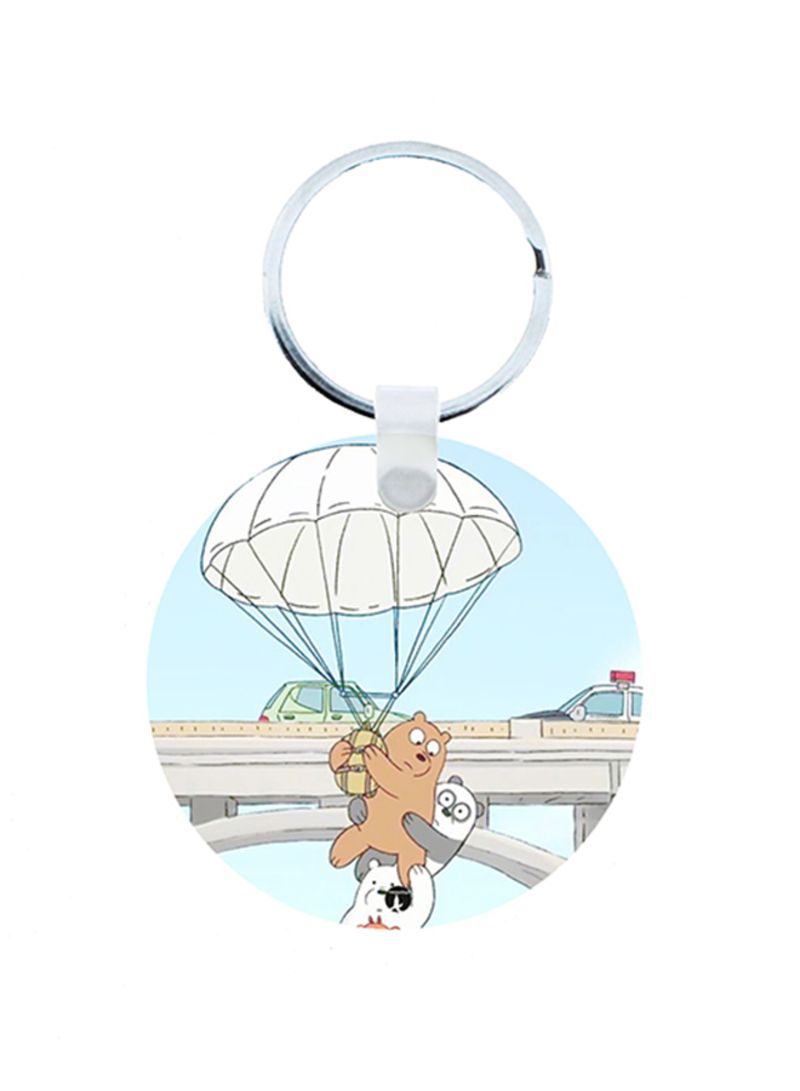 We Bare Bear Wooden Keychain