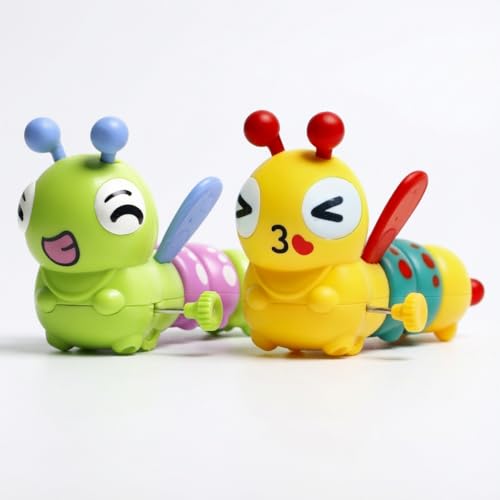 Innovitoy Caterpillar Wind-Up Toys for Kids – Colorful Crawling Rattle Toy | Safe & Durable Baby Toy | Pack of 2 - Image 1