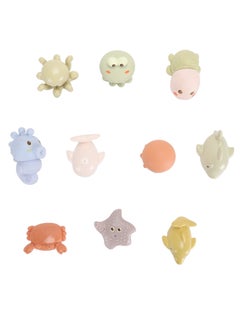 Velaurs 10 Pieces Of Bathroom Water-Spraying Marine Animal Maternal And Infant Early Education Shaped Baby Bath Toys  - Image 2