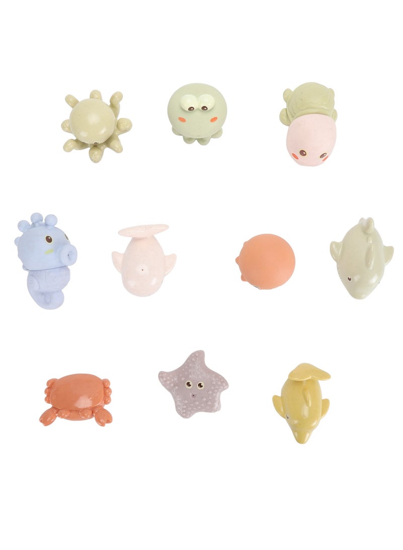 فيلوز 10 قطع من ألعاب حمام الأطفال على شكل حيوانات بحرية لرش الماء في الحمام للأم والرضع - Image 2