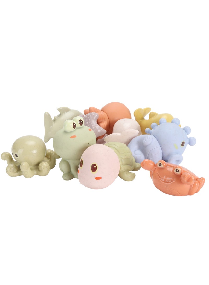 فيلوز 10 قطع من ألعاب حمام الأطفال على شكل حيوانات بحرية لرش الماء في الحمام للأم والرضع - Image 1