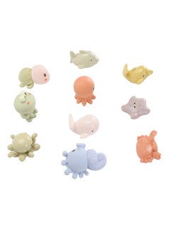 Velaurs 10 Pieces Of Bathroom Water-Spraying Marine Animal Maternal And Infant Early Education Shaped Baby Bath Toys  - Image 3