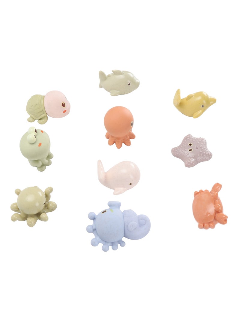 فيلوز 10 قطع من ألعاب حمام الأطفال على شكل حيوانات بحرية لرش الماء في الحمام للأم والرضع - Image 3