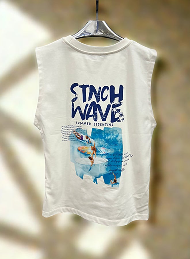 WHITE RABBIT Printed Cut T-Shirt Kids – Off White - Image 4