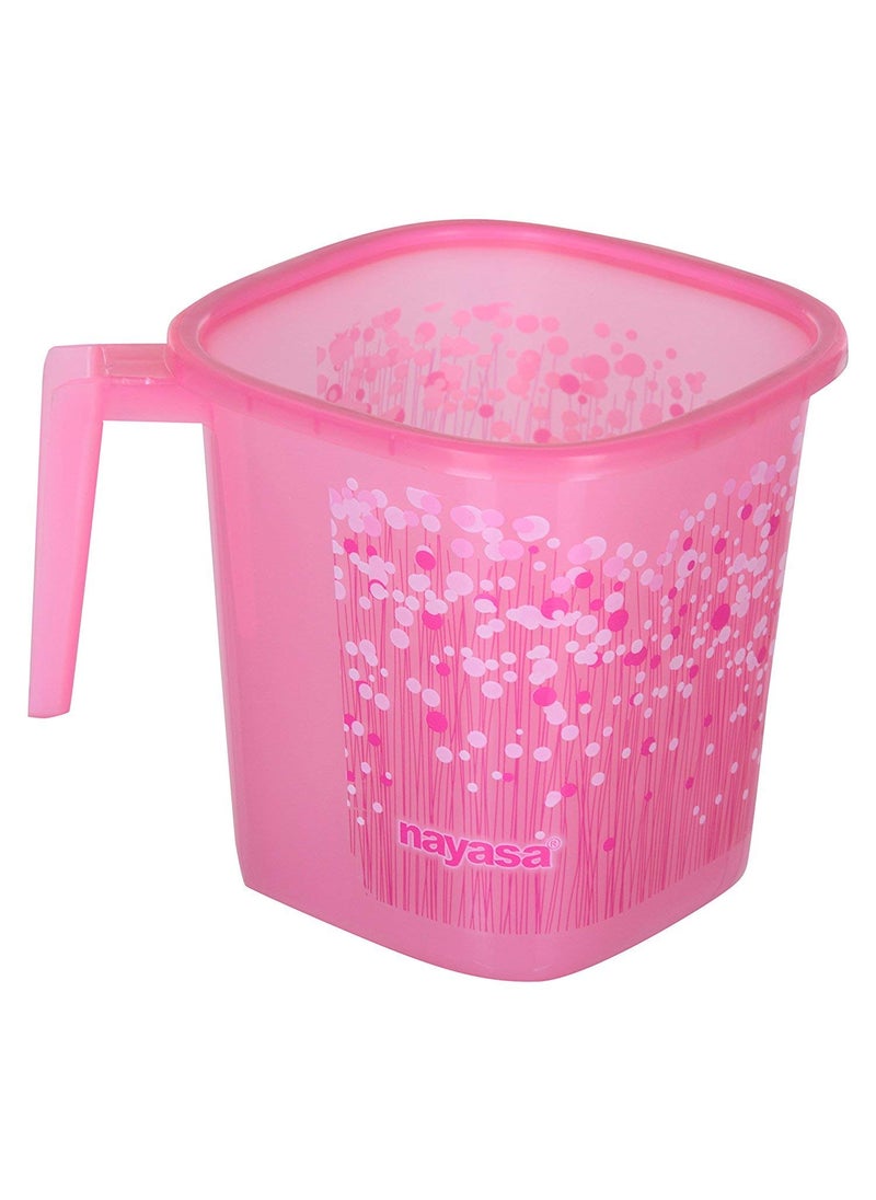 NAYASA Nayasa Funk Square 3 Pcs Bathroom Set | Bucket 25 L + Mug 1.5 L + 508 Stool | Bathroom Set | Bath Set for Bathroom | Pink  - Image 5