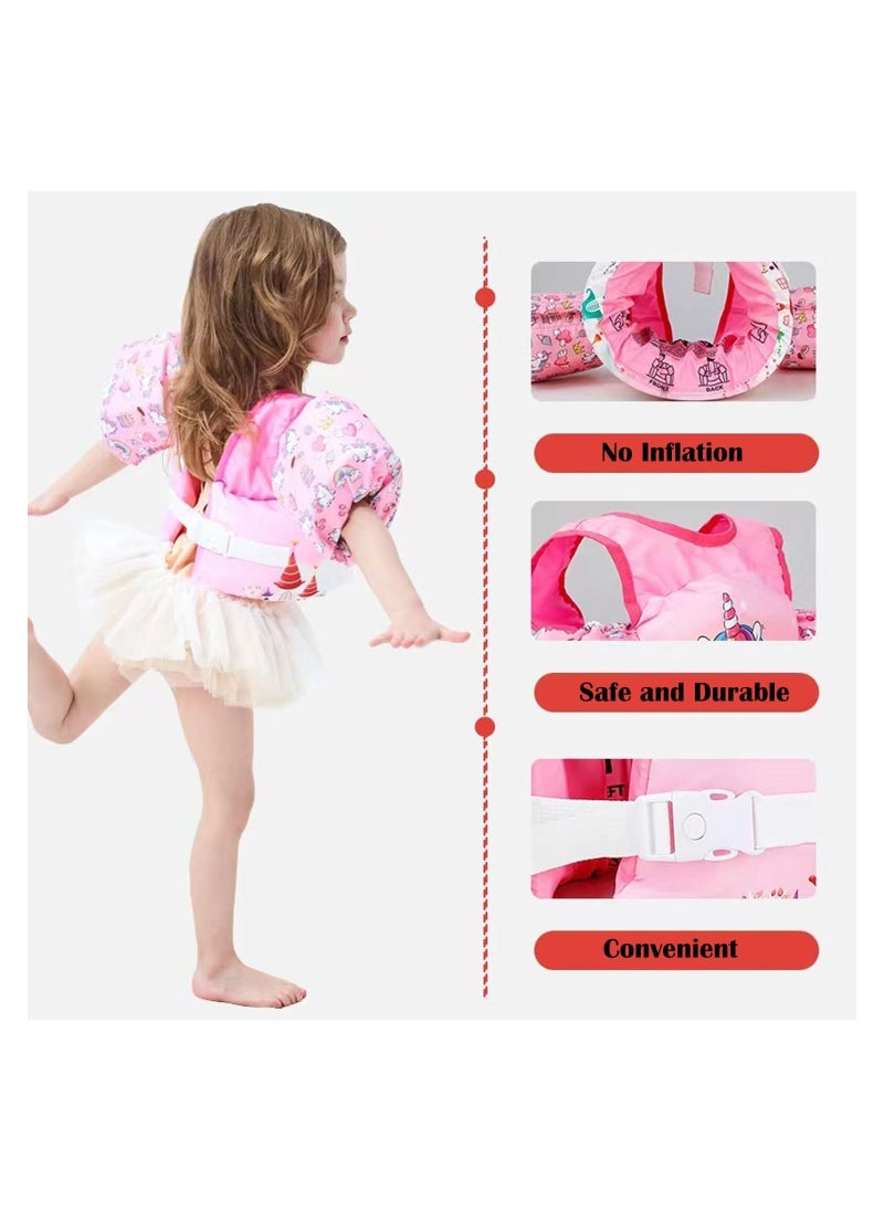 GGEROU Toddler Swim Vest,Swim Arm Bands,Kids Water Wings Arm Floaties,Flamingo  - Image 2
