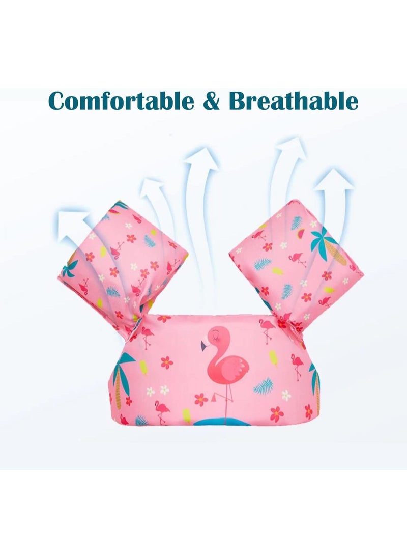 GGEROU Toddler Swim Vest,Swim Arm Bands,Kids Water Wings Arm Floaties,Flamingo  - Image 4